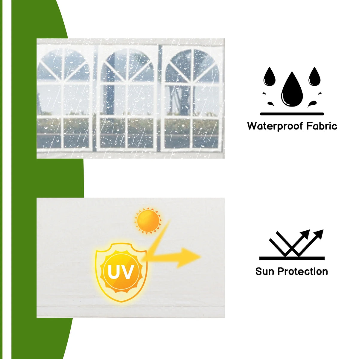 10'x 20' Canopy Tent with 6 Removable Sidewalls White P2206