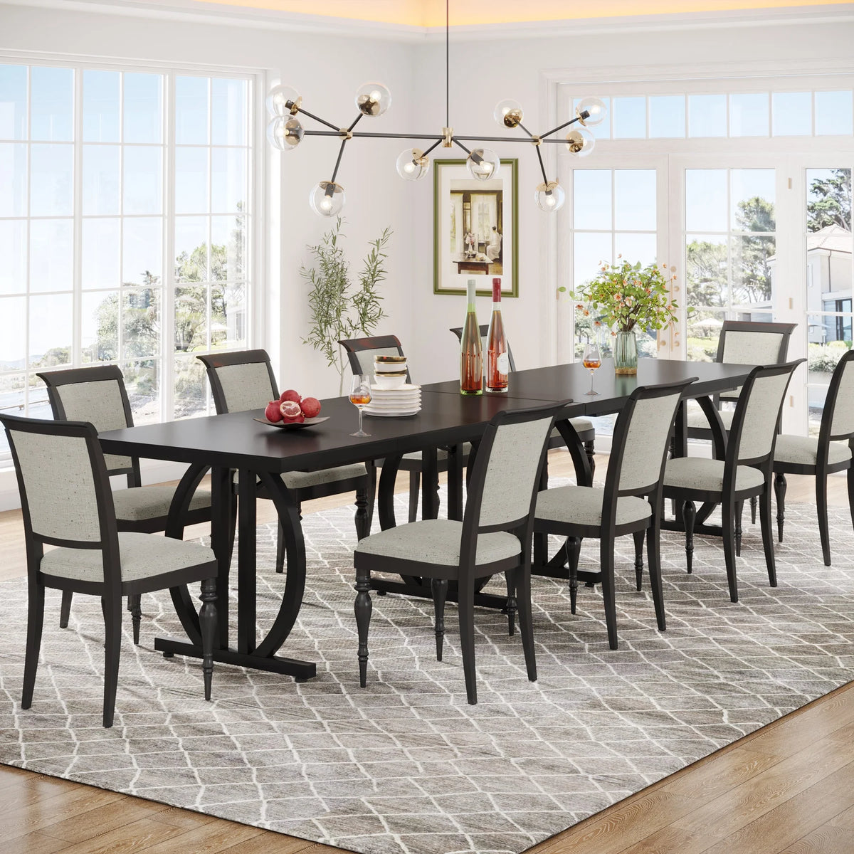 63 in. Dining Table with Heavy Duty Metal Frame C1227