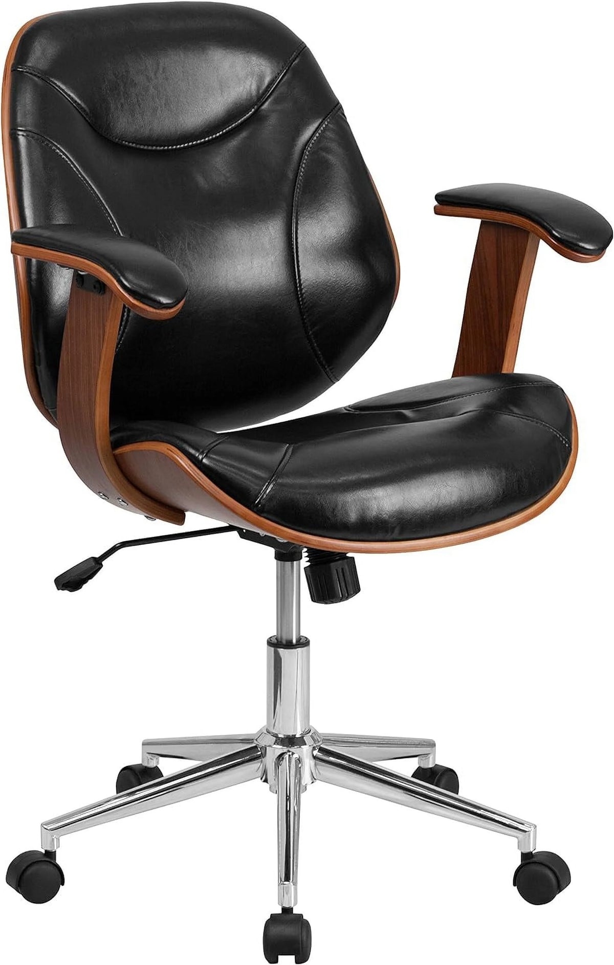 Black Faux Leather Ergonomic Office Chair A55116