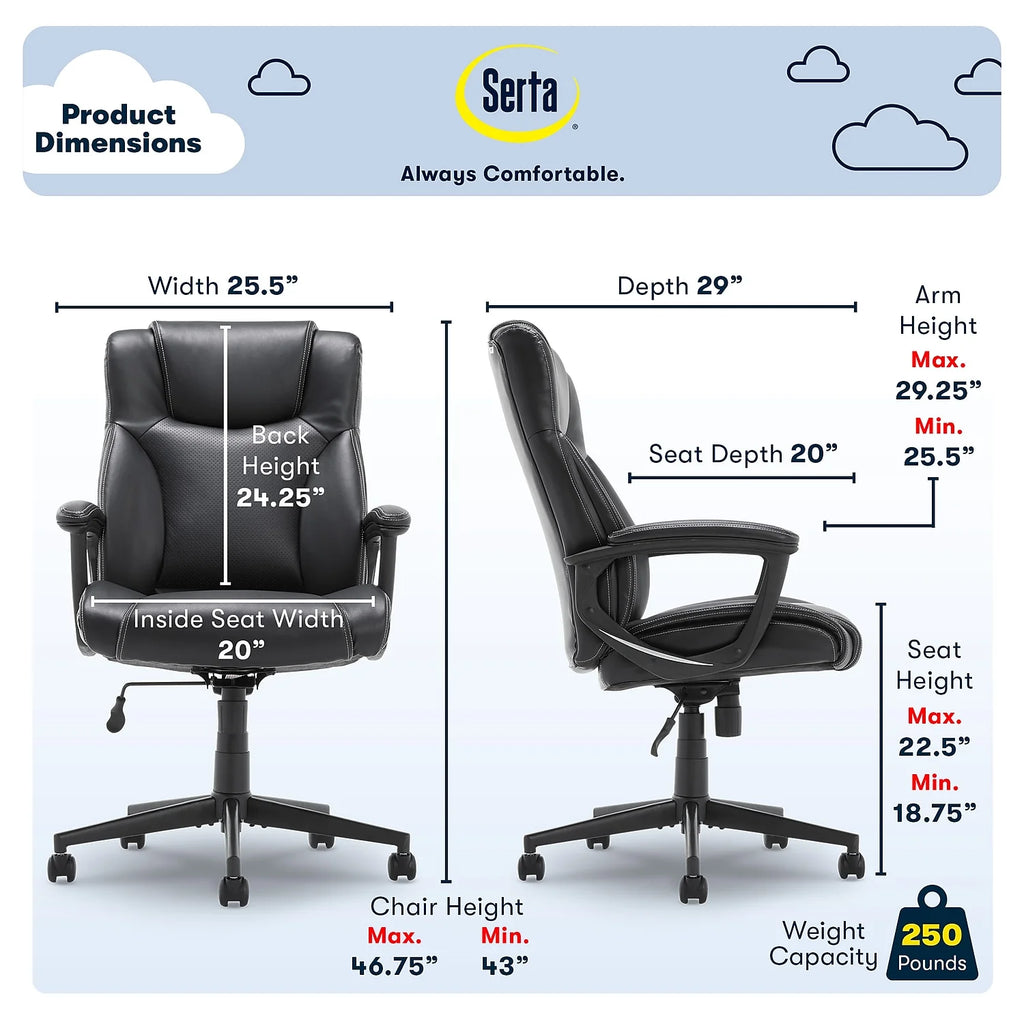 Black Bonded Leather Executive Chair X50326