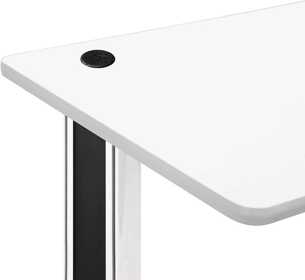 25" X 58" Black And White Computer Desk W55415