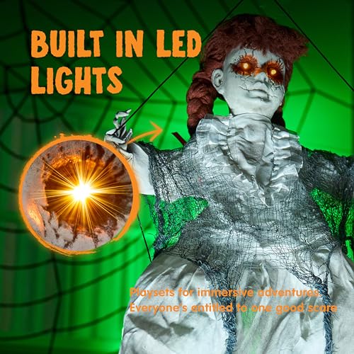 Hanging Halloween Decorations with Sound and Light Up Eyes J127
