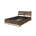 Queen Bed with Storage Oak Black Z4763