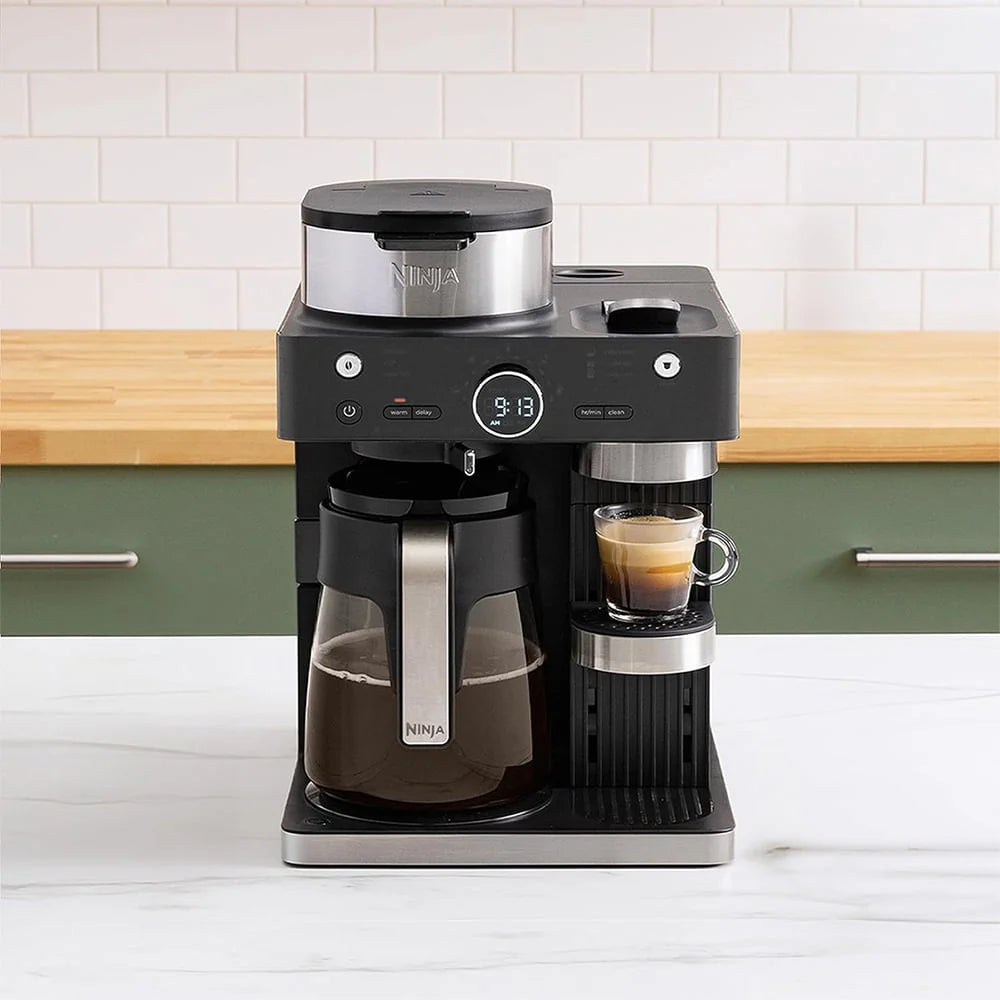Black and Stainless Steel Espresso and Coffee Maker V627530