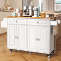 52" White Kitchen Island with Storage R396543