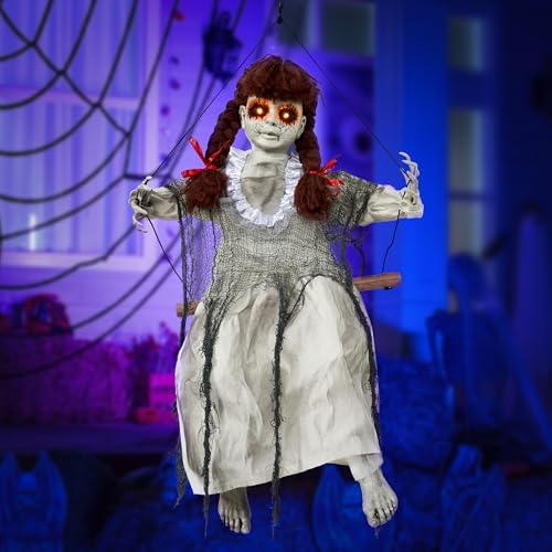 Hanging Halloween Decorations with Sound and Light Up Eyes J127