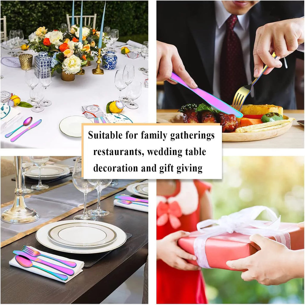 20 Piece Stainless Steel Titanium Plated Flatware Set J917