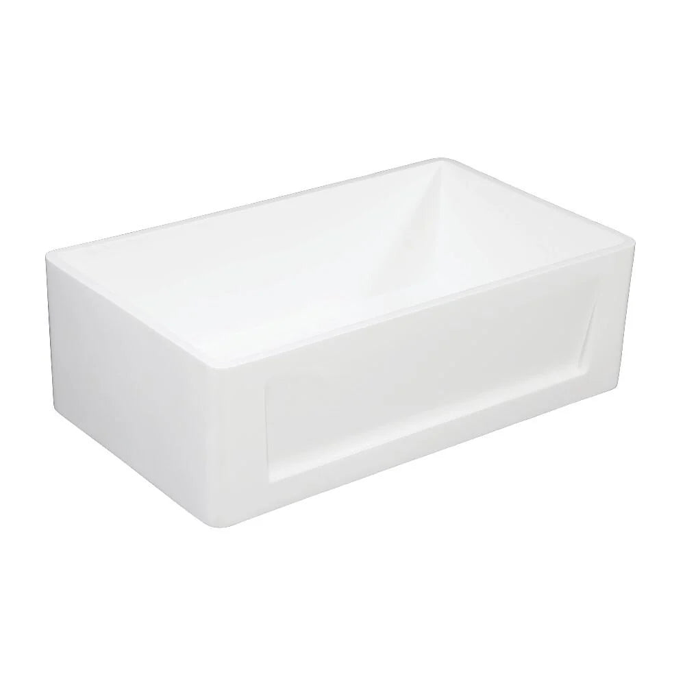 30 In. Apron Front Farmhouse Single Bowl Kitchen Sink, Matte White J159