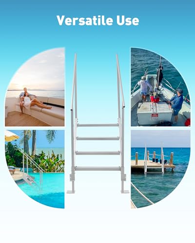 4 Step Aluminum Dock Ladder with Wide Step L91438