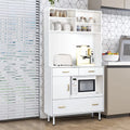 White 71'' Kitchen Pantry Storage Cabinet with 3 Drawers O884