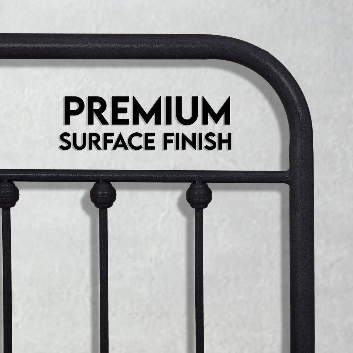 Vintage Queen Metal Bed Frame with Headboard and Footboard N121989