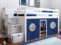 Contemporary Low Loft Twin Bed with 3 Drawer Stairway G567