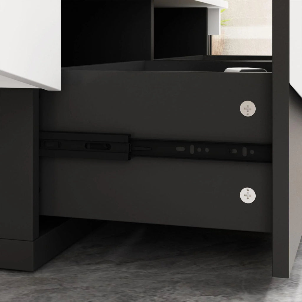 White and Black 4 Drawer Wood Coffee Table I4178