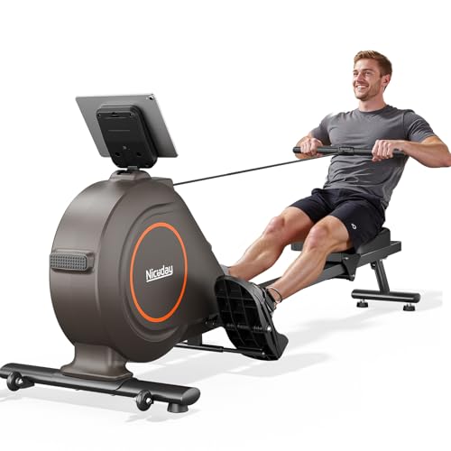 Quiet Magnetic Rowing Machine 350lb Capacity 16 Levels Adjustable Resistance Foldable Q5812