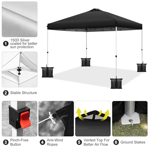 Blue 10x10ft Pop up Canopy Tent with Roller Bag A460976