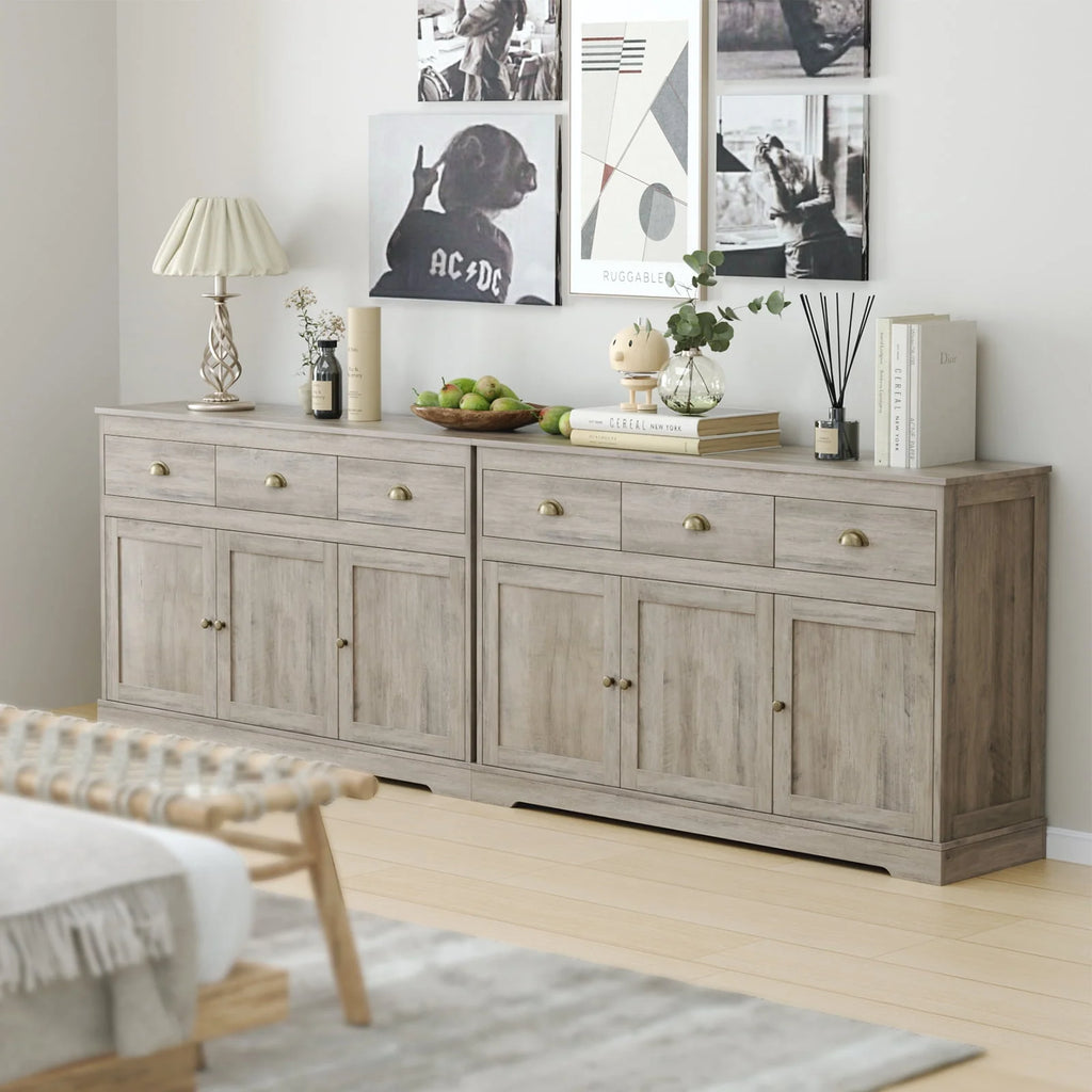 White 3 Drawer 3 Door Sideboard Storage Cabinet V23858