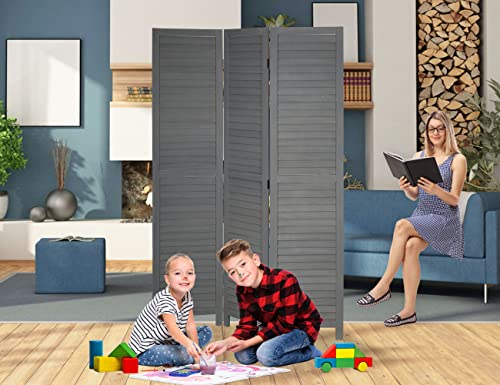 47.7'' Wide 67'' Tall 3 Panel Wooden Folding Room Divider A41373