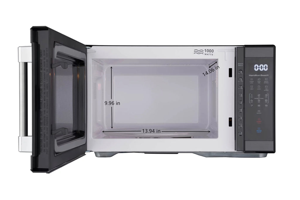 1.1 cu. ft. 1000 Watts White Stainless Steel Microwave Oven Q18040