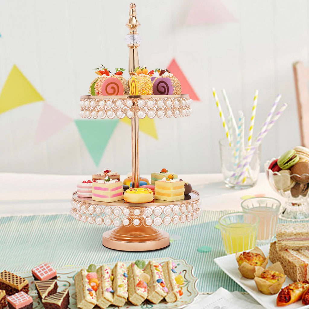 9 Pcs Acrylic Pearl Cake Stand Set Y588911