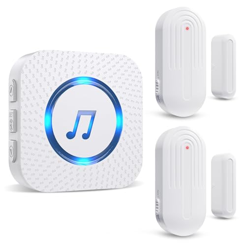 Wireless Door Sensor Chime 500 FT Range 26 Chimes 2 Sensors 1 Receiver R912