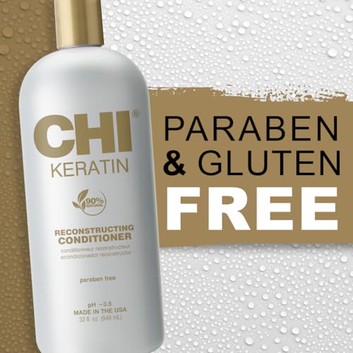 Keratin Shampoo & Conditioner Set, Sulfate & Paraben-Free, 2 Bottles, 32 Oz H97385