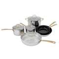 10 Piece Stainless Steel Nonstick Ceramic Cookware Set E978