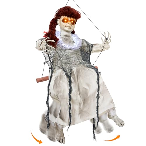 Hanging Halloween Decorations with Sound and Light Up Eyes J127