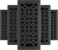 Black Iron 4x10 Inch Floor Register, 5 Count C110