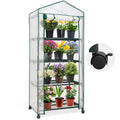 Mini Rolling Greenhouse with Caster Wheels and Shelves G2333