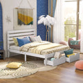 Full Size Platform Bed with Storage Drawer White T593