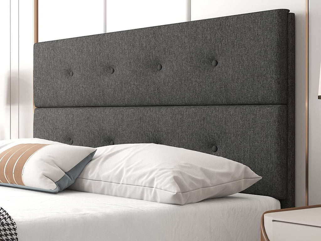 Queen Platform Bed Frame with Storage Bench and Headboard Gray U301932