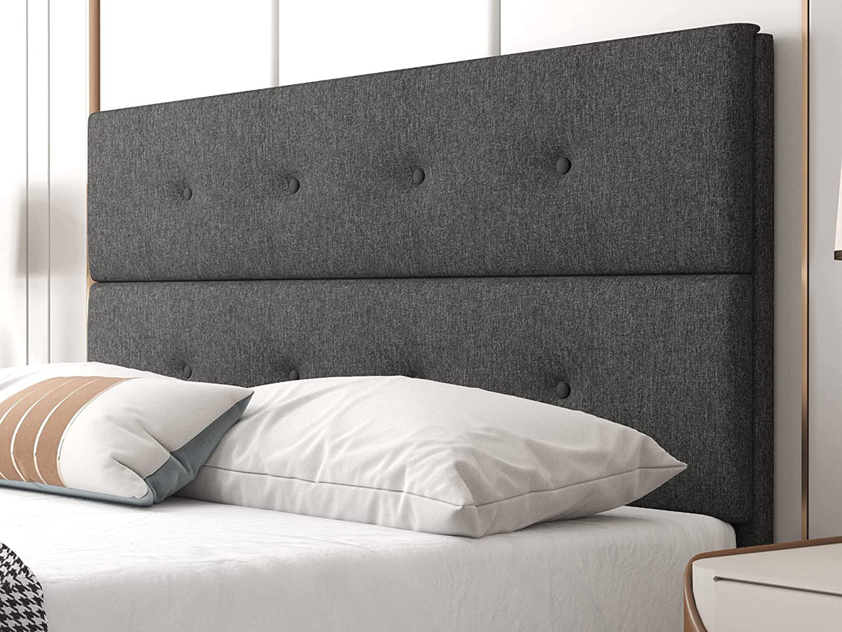 Queen Platform Bed Frame with Storage Bench and Headboard Gray U301932