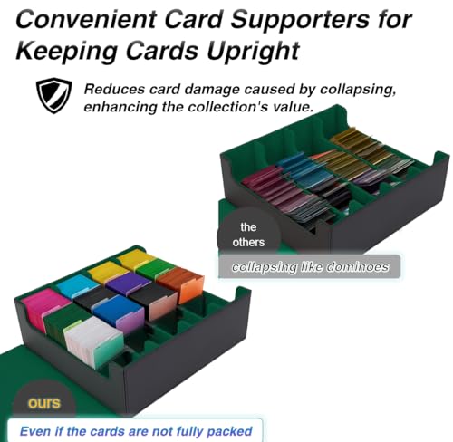 Card Storage Box with 24 Colorful Divider Tabs, Black and Grey Z192