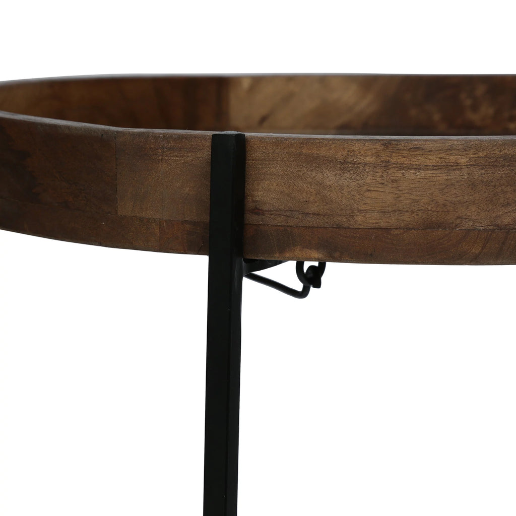 Mango Wood Folding Tray Top Side Table O608200