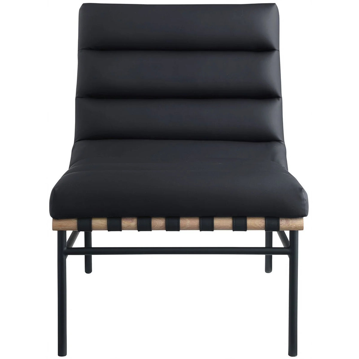 Black Vegan Leather Accent Chair S652