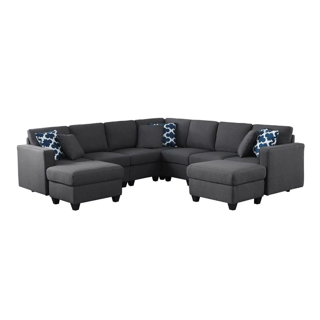 Reversible Sectional Sofa with Two Ottoman T404