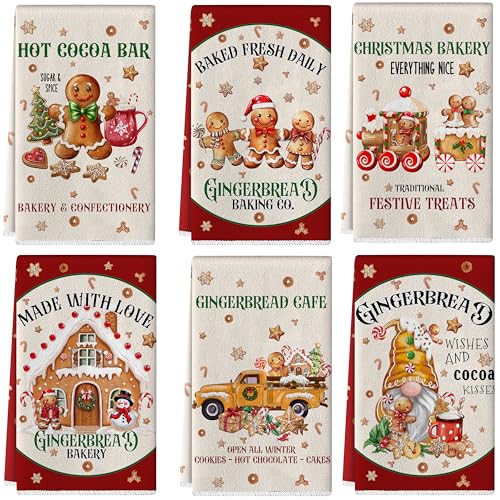 Christmas Kitchen Towels 18 x 27 Inch Buffalo Plaid Set of 6 E91678