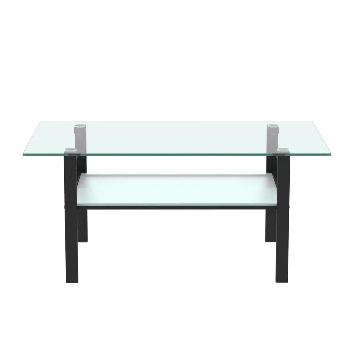Transparent Glass Black Coffee Table X669293