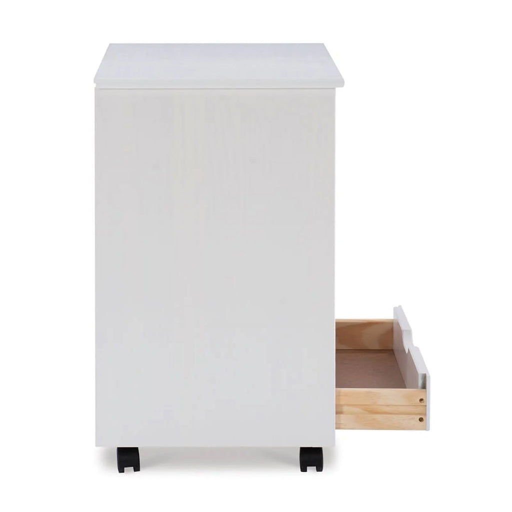 Six Drawer Wood Rolling Cart in White Wash K936511