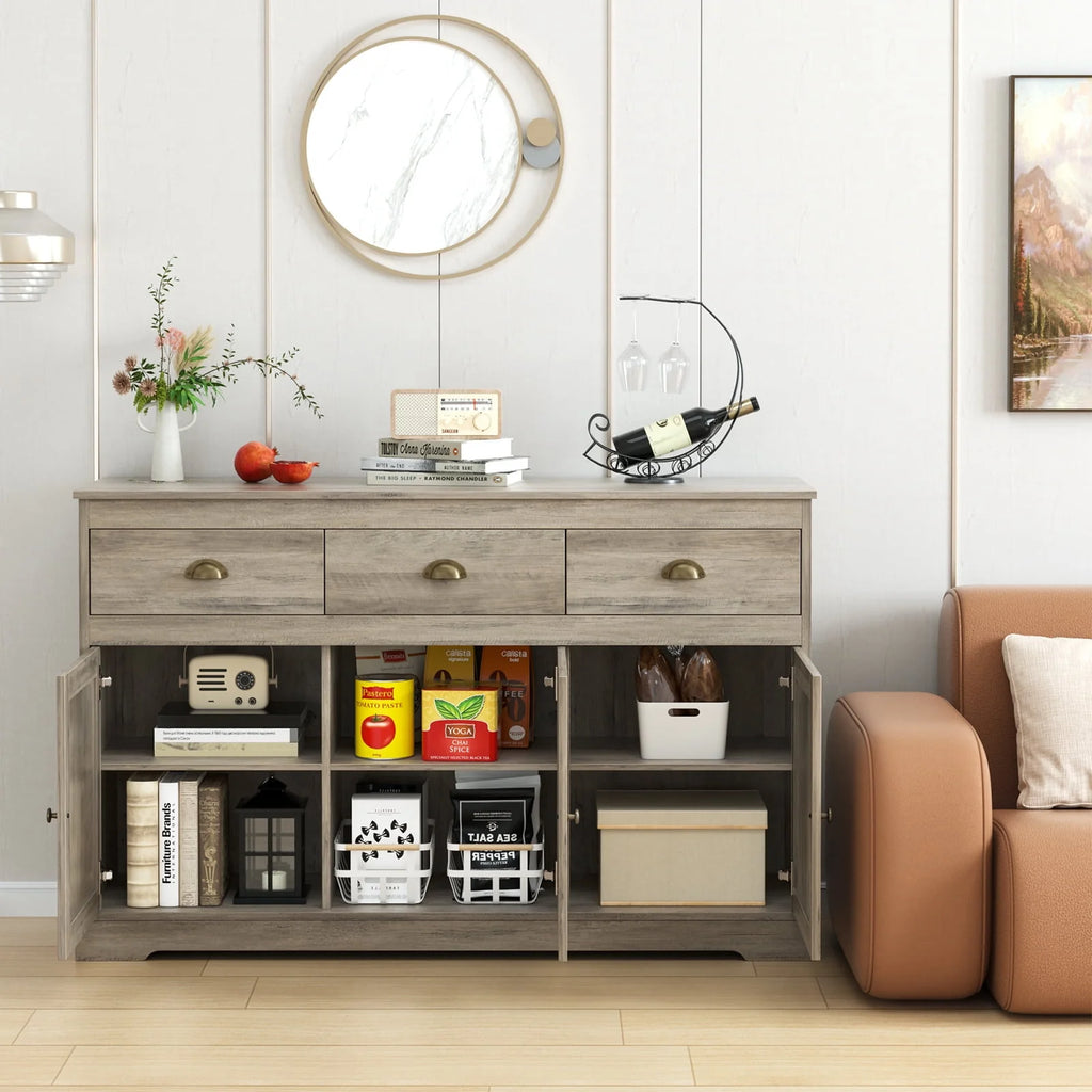 White 3 Drawer 3 Door Sideboard Storage Cabinet V23858