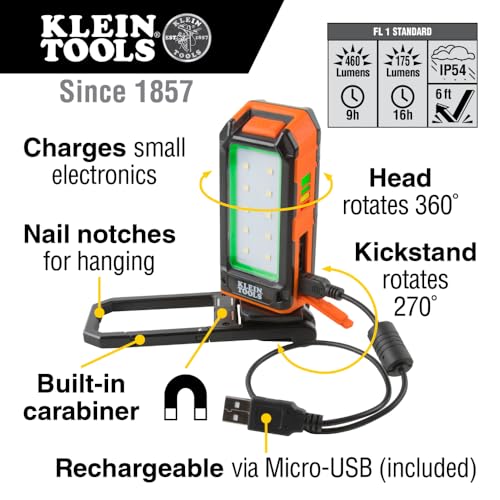 Rechargeable LED Flashlight Worklight with Kickstand and Carabiner E385
