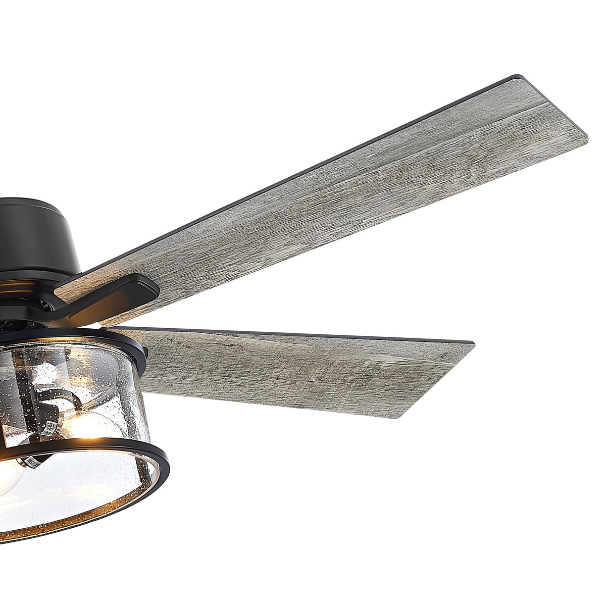 52" Matte Black Reversible Ceiling Fan with Light Kit G97374
