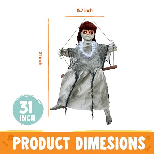 Hanging Halloween Decorations with Sound and Light Up Eyes J127