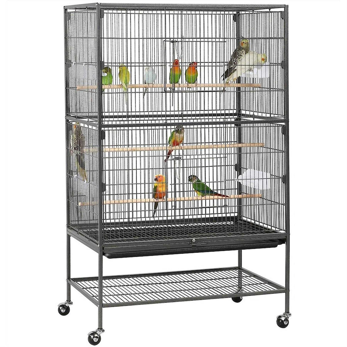 Large Bird Rolling Cage & Storage Shelf I8925