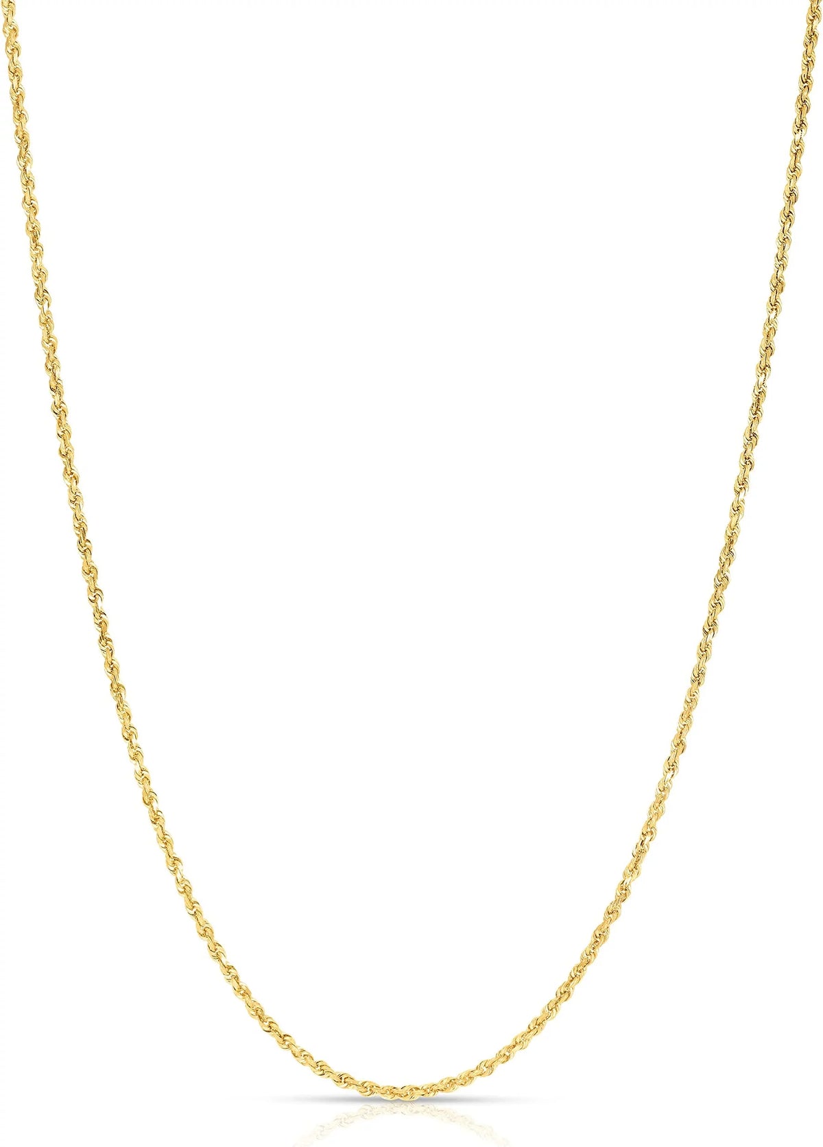 10k Yellow Gold 2mm Diamond Cut Rope Chain Necklace K4102