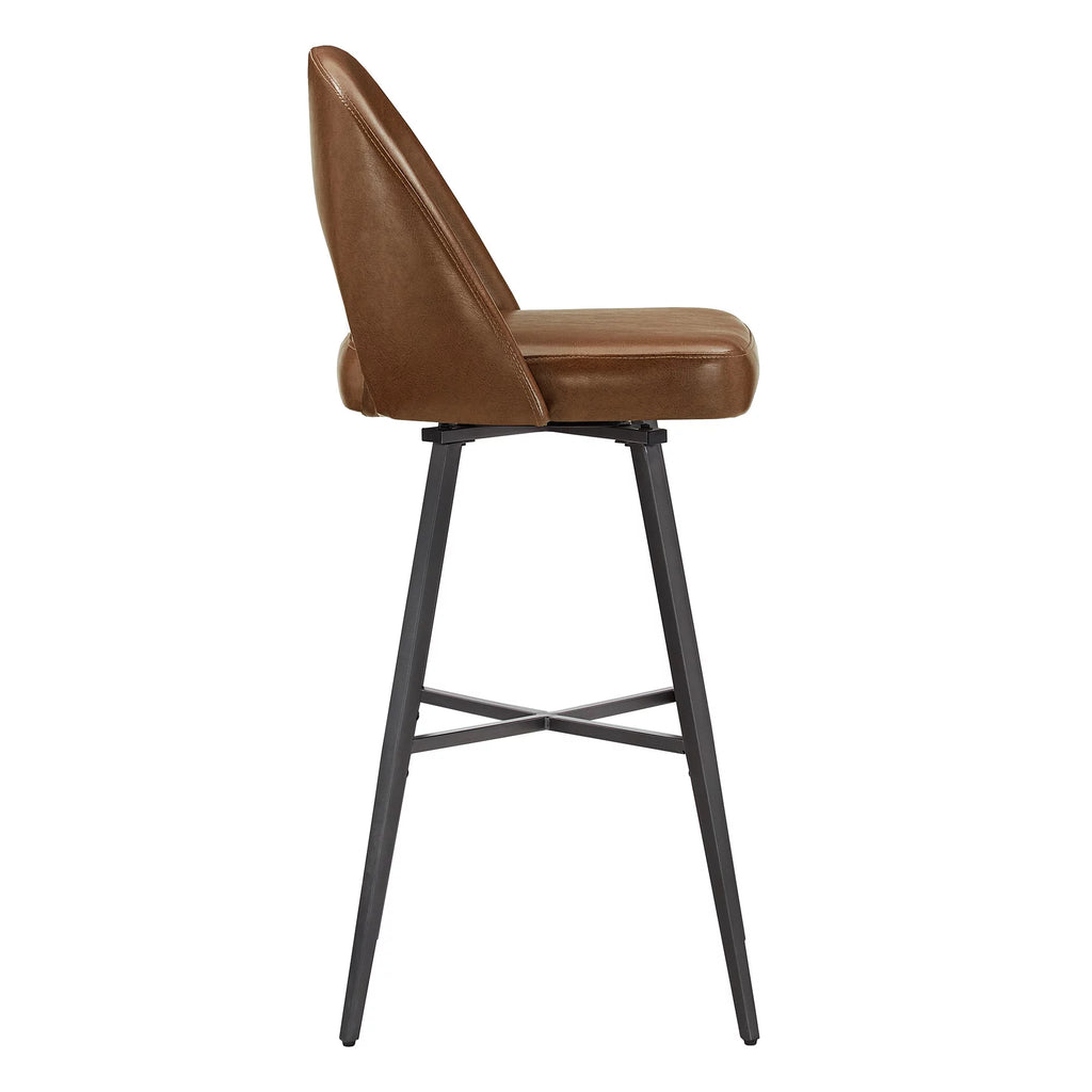 29" Metal Swivel Bar Stools, Set of 2, Brown G638
