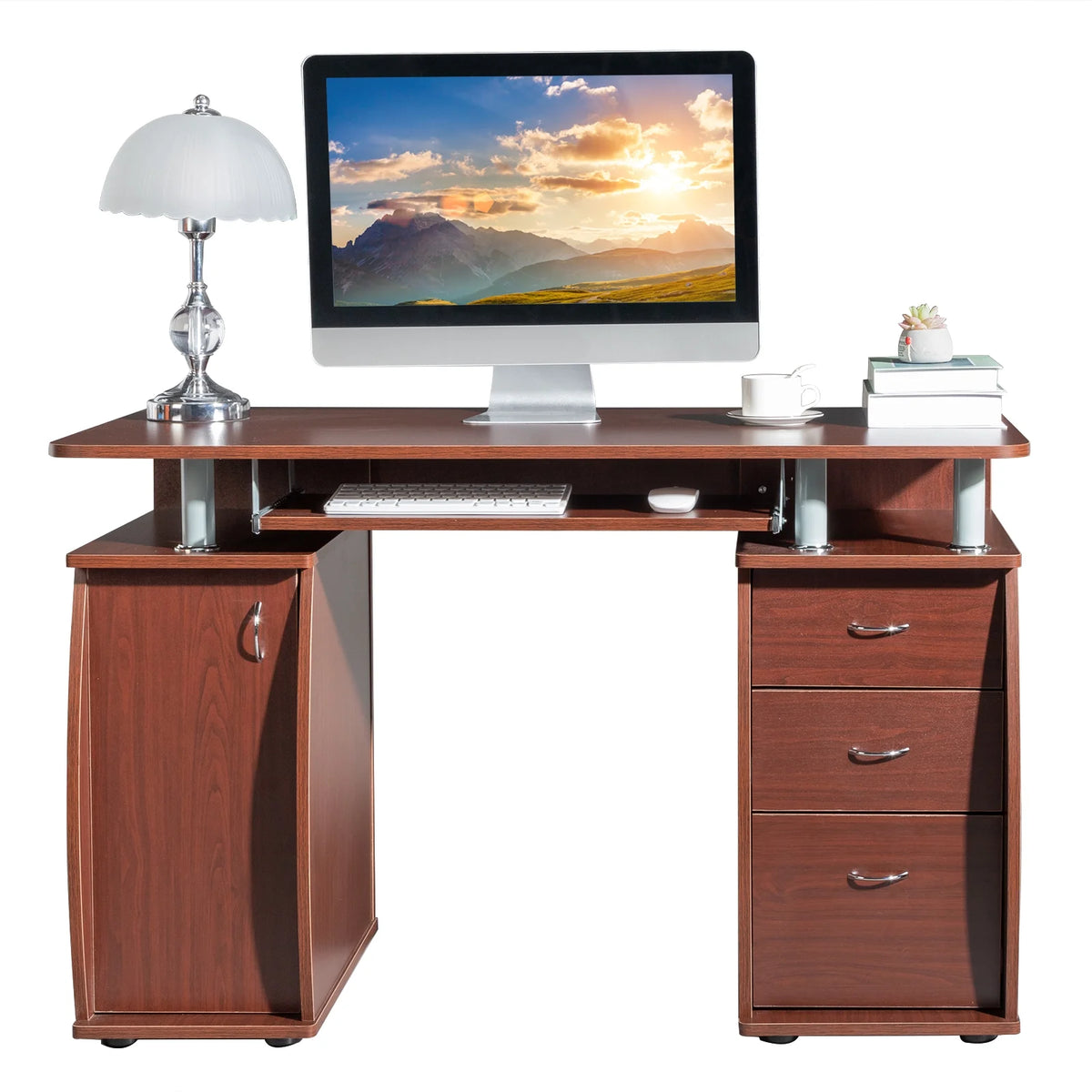 Computer Desk with Drawers Wood W13175