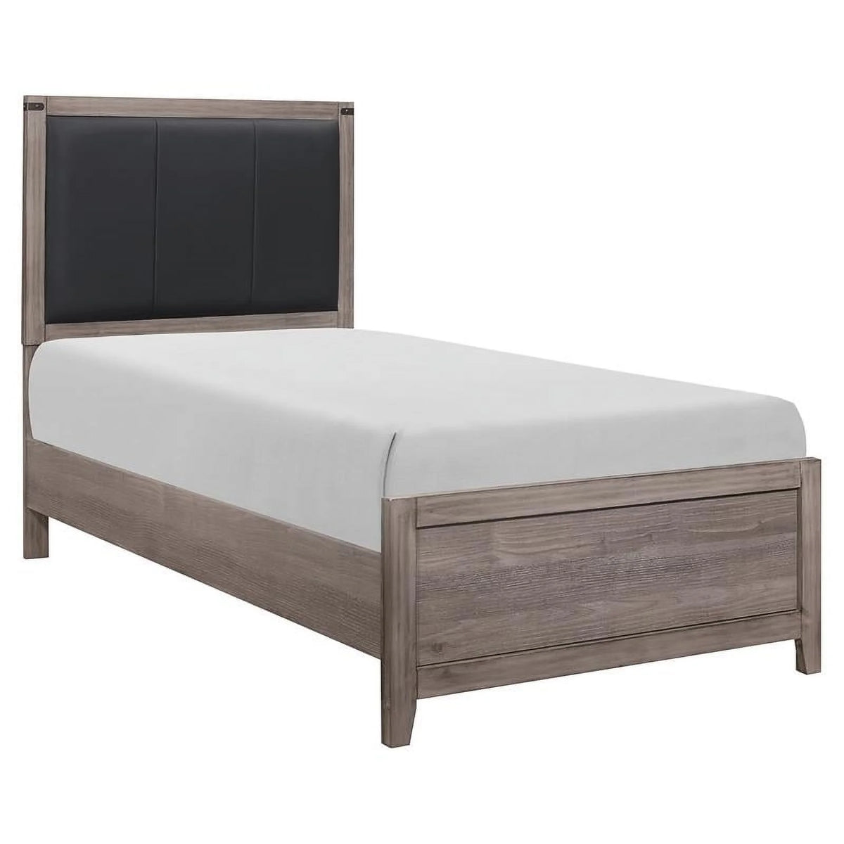Gray Black Upholstery Wood Twin Bed X97776
