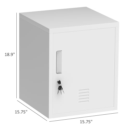 Black Metal Storage Locker Cabinet with Locking Door and Adjustable Shelf J79489