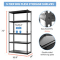 5 Tier Adjustable Heavy Duty Metal Storage Shelves C536723